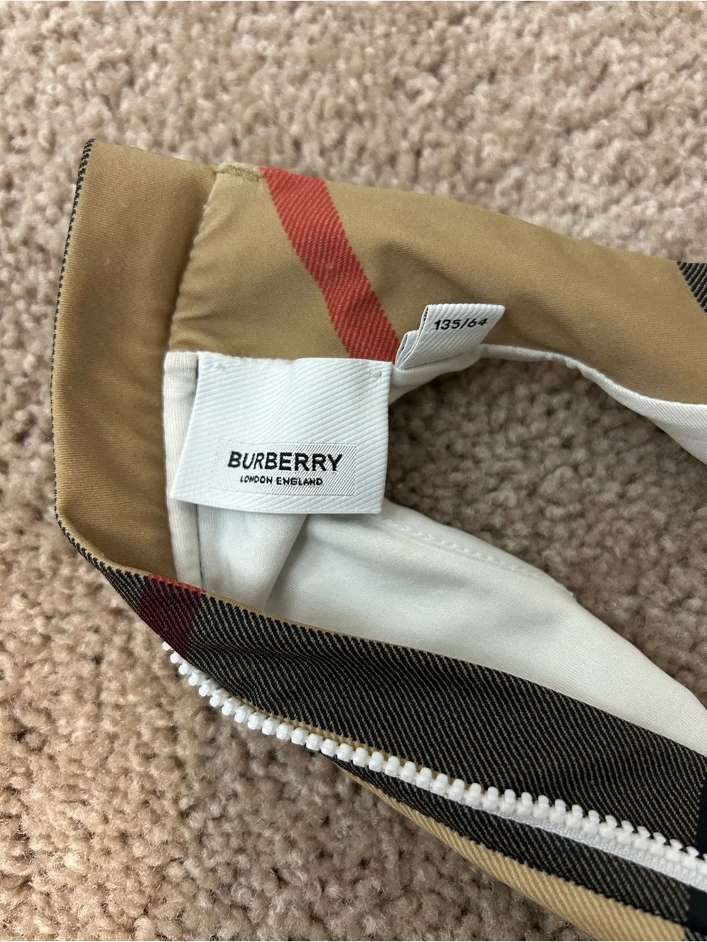 Burberry Beige Check Girls One-Piece Swimsuit Sz 8Y
